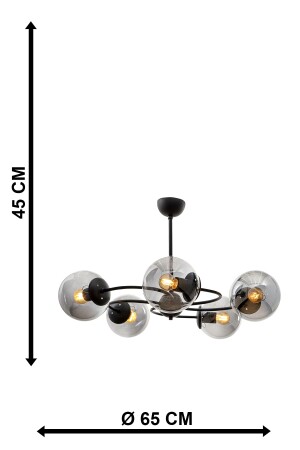 Wendekreis 5. Kronleuchter aus schwarzem Rauchglas BEG1013BEG05 - 7