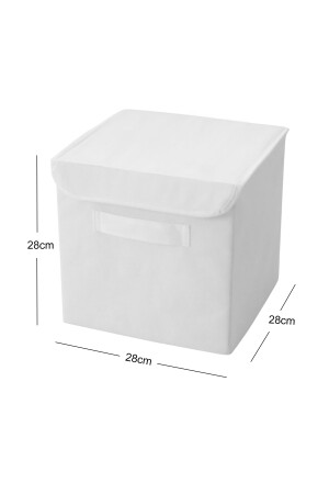 White Covered In-Cabinet Laundry Toy Organizer Folding Storage Box 28x28x28 BKKPK - 8