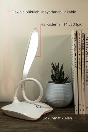 Wiederaufladbare Schreibtischlampe Acrobatic 3 Stage 18 LEDs Touch Study Study PC White Light - 4