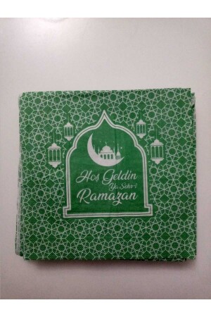 Willkommen Ramadan bedruckte Servietten in grüner Farbe, 20 Stück - 4