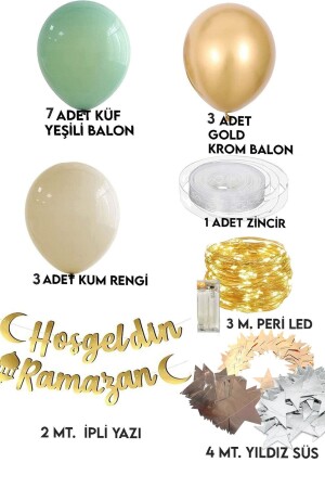 Willkommen Ramadan Gold Schriftzug Led Kette Ballon Set Sultan von 11 Monaten Ramadan Fest Raumdekoration Set Alle Altersgruppen - 7