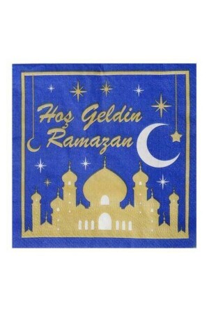 Willkommen Ramadan Serviette Blau 20 Stück - 2