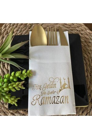 Willkommen Ramadan vergoldete Taschenserviette Luxus (12 Stück) - 2