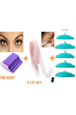 Wimpernlifting-Dauerwellenpad 10 Stück + Wimpernband unter dem Augenschutz + Mikrobürstenstift 100 Stück - 1