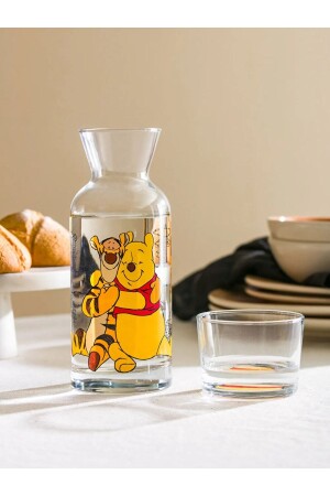 Winnie The Pooh Baskılı Bardak Kapaklı Cam Sürahi 700 Ml SHG-LCWHOME1249 - 1