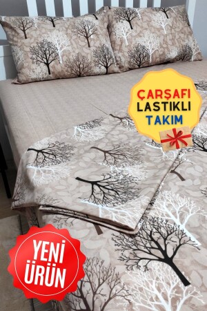 Wood Ağaç Desenli Lastikli Çarşaflı Çift Kişilik Nevresim Takımı cndn-agaçlı-çk - 3