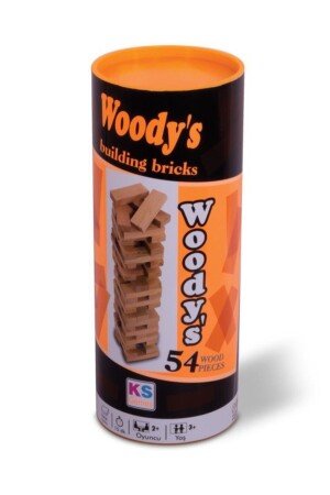 Woodys Zylinderbox Balancespiel 23x11-5x7 cm 54 Teile Jenga Ks. t 101 - 1