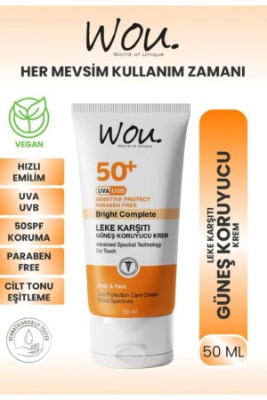 Wou Leke Karşıtı Yüksek Koruma Güneş Kremi Spf50 50 ml - 3