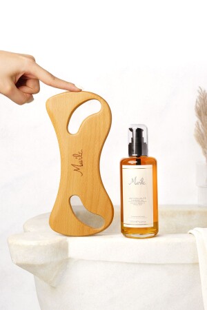 Yağ Mar'le Anti-Cellulite-Massageöl 200 ml + Holzmassagegerät 2-teilige Cellulite-Behandlung - 2