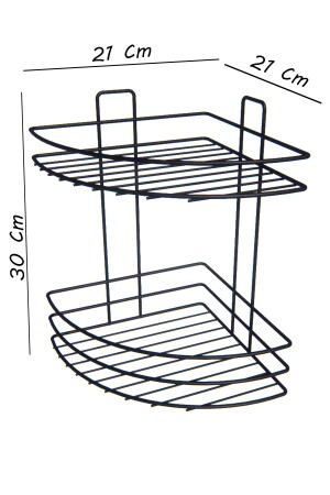 Yapışkanlı 2 Katlı Banyo Köşeliği Köşe Rafı Duş Şampuanlık Duvar Düzenleyici Organizer Raf - 7