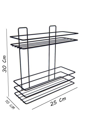 Yapışkanlı 2 Katlı Banyo Rafı Duş Şampuanlık Duvar Düzenleyici Organizer - 7