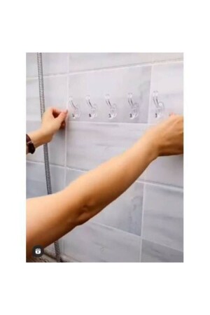 Yapışkanlı Şeffaf Duvar Askısı Banyo Mutfak Düzenleyici Askı Pratik Kanca Askılık - 4