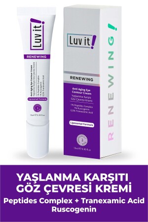 Yaşlanma Göz Altı Morluk Şişlik Karşıtı Göz Çevresi Kremi (PEPTİDES-RUSCOGENİN-TRANEXAMİC ACİD) 15ml - 1