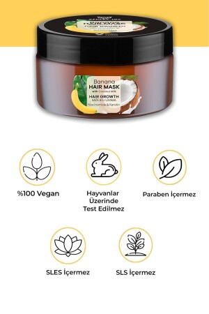 Yavaş Uzayan Saçlara Hızlı Uzamaya Yardımcı Vegan Keratin Içeren Banana Saç Maskesi 200 ml - 6