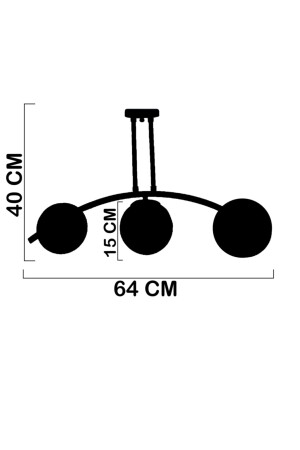 Yay Schwarzer 3-flammiger Honigglas-Kronleuchter 10076213 - 6