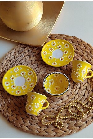 Yellow Daisy 2-Personen-Kaffeetassen-Set und Schüssel pap01 - 1