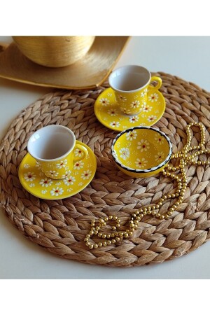 Yellow Daisy 2-Personen-Kaffeetassen-Set und Schüssel pap01 - 4