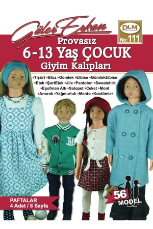 Yeni Güler Erkan Provasız 6-13 Yaş Çocuk Giyim Kalıpları No:111 - 1