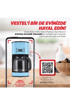 Yeni Nesil Retro Filtre Kahve Makinesi Düş Mavisi 20244264 - 8