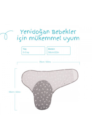 Yeni Sezon 0-3 Ay Kuğu Desenli %100 Pamuklu Interlok Bebe Kundak MLYSK1 - 9