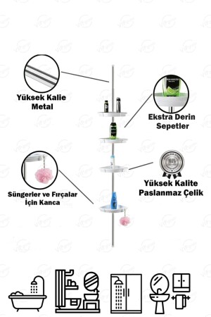 Yerden Tavana Banyo Köşelik Şampuanlık Sabunluk cns çlk 06 - 4