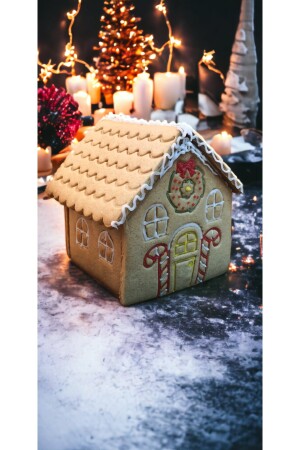 Yılbaşı Yeni Yıl Noel Kurabiye Evi Gingerbread House Kolay Yapım Kurabiye Kalıbı Seti Ve Glazür 100g S5569 - 3