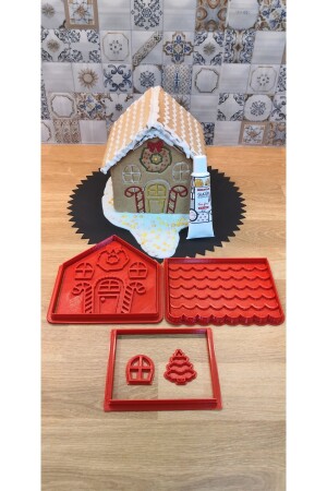 Yılbaşı Yeni Yıl Noel Kurabiye Evi Gingerbread House Kolay Yapım Kurabiye Kalıbı Seti Ve Glazür 100g S5569 - 4