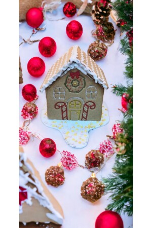 Yılbaşı Yeni Yıl Noel Kurabiye Evi Gingerbread House Kolay Yapım Kurabiye Kalıbı Seti Ve Glazür 100g S5569 - 7