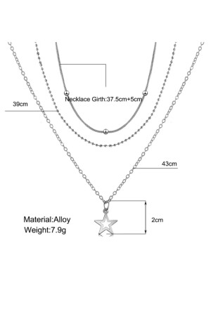 Yıldızlı 3'lü Kadın Kolye - 5