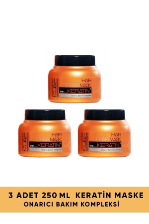 Yıpranmış Saçlar Için Keratin Saç Bakım Maskesi 250 Ml X 3 Adet - 1