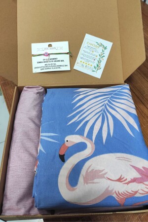 Young Flamingo Dusty Rose 4-teiliges Bettbezug-Set mit elastischen Laken für Einzelperson (100 x 200 cm) - 4