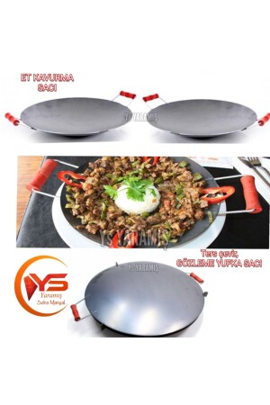 Ys 40 cm Wok-Pfanne, gebratenes Fleisch, gebratenes Fleisch, Fladenbrot, Fladenbrot, Brotblech, Wok-Pfanne, 40 cm Wok-Pfanne - 1