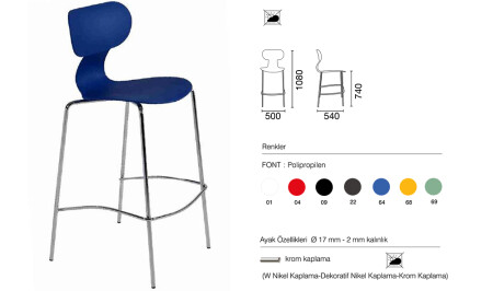 Yugo-B Bar Sandalyesi 2 Adet - 6