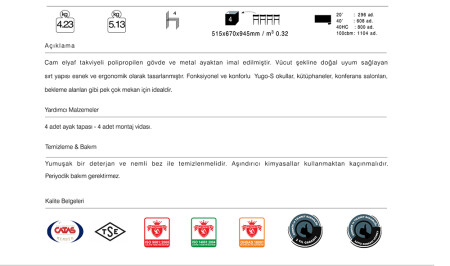 Yugo-S Sandalye 2 Adet - 9