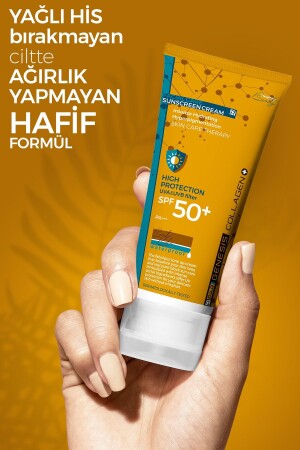 Yüksek Korumalı Kolajen Leke Karşıtı Ton Eşitleyici Spf 50 Renkli Yüz Güneş Kremi 75 ml - 6