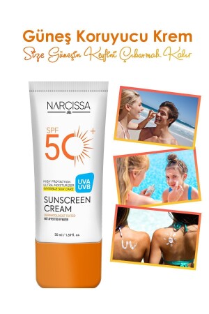 Yüksek Koruyucu- Leke Karşıtı Güneş Kremi 50 SPF- Waterproof UVA - UVB 50 ML - 6