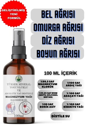 Yüksek Mineral Ve Aromatik Yağ Destekli Magnezyum Yağı (MAGNESİUM OİL) Ağrı Sprey 100 ml - 2