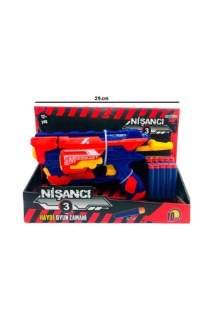 Yumuşak Sünger Köpük Mermi Atan Nerf Nişancı Nörf Silah Tabanca cd3214ns - 1