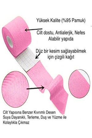 Yüz Kaldırma Ve Kırışıklıklar Için Kinezyo Pembe Renk Bant - 5