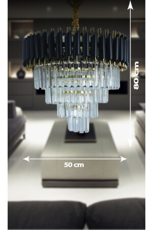 Zamira 50 Gold 50 Lilik Kristal Taşlı Lüks Avize MW50 - 2