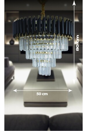 Zamira 50 Gold 50 Lilik Kristal Taşlı Lüks Avize MW50 - 3