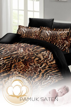 Zebrabraunes Doppelbett-Bettbezug-Set, speziell gewebter Baumwollsatin, 3D-Sonderdesign MONOHOME24598 - 7