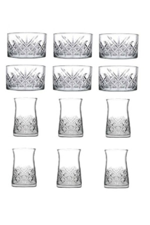 Zeitloses 12-teiliges Snackschalen- und Teeglas-Set Mitgift-Set Fma04599 Fma119900 paşabahçe12pcsspecialset - 1