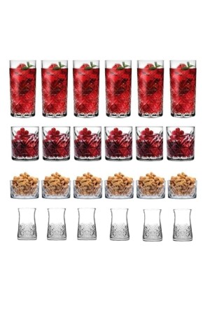 Zeitloses 24-teiliges Set für Erfrischungsgetränke, Wasser – Snackschale und Teeglas. Mitgift-Set - 3