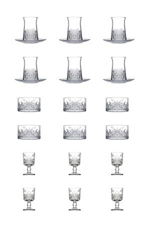 Zeitloses Satteltaschenmodell, 24-teiliges Set (Teetasse, Teeteller, Kekse, Fußwasser/Likörglas) US0661063 - 1