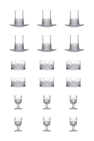 Zeitloses Satteltaschenmodell, 24-teiliges Set (Teetasse, Teeteller, Kekse, Fußwasser/Likörglas) US0661063 - 3