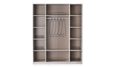 Zerda 4-türiger Kleiderschrank - 4