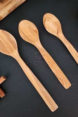 Zeytin Ağacı Ahşap Tahta Kaşık Spatula Seti ( Zeytin Ağacı ) Ağaç Kaşık ZYT05 - 6