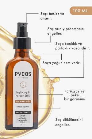 Zeytinyağı-Keratin-Argan Yağı Etkenli Besleyici ve Onarıcı Saç Bakım Kompleksi 100 ML - 3