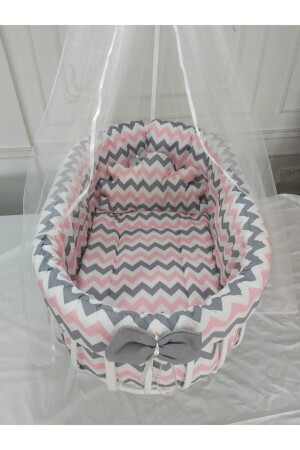 Zigzag Pink Grey Basket Kinderbett-Schlafset (Kinderbett nicht im Lieferumfang enthalten) 19780203709 - 4